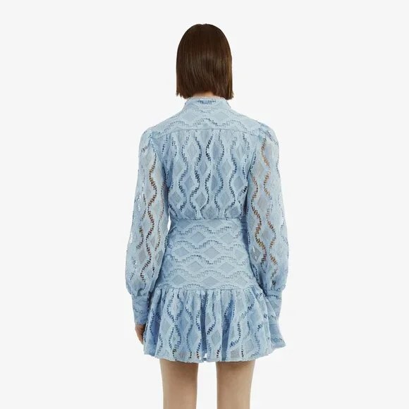 blue stone dress The Lucetta Dress in Light Blue Lilibet Brocade 14 / Light Blue Lilibet Brocade
